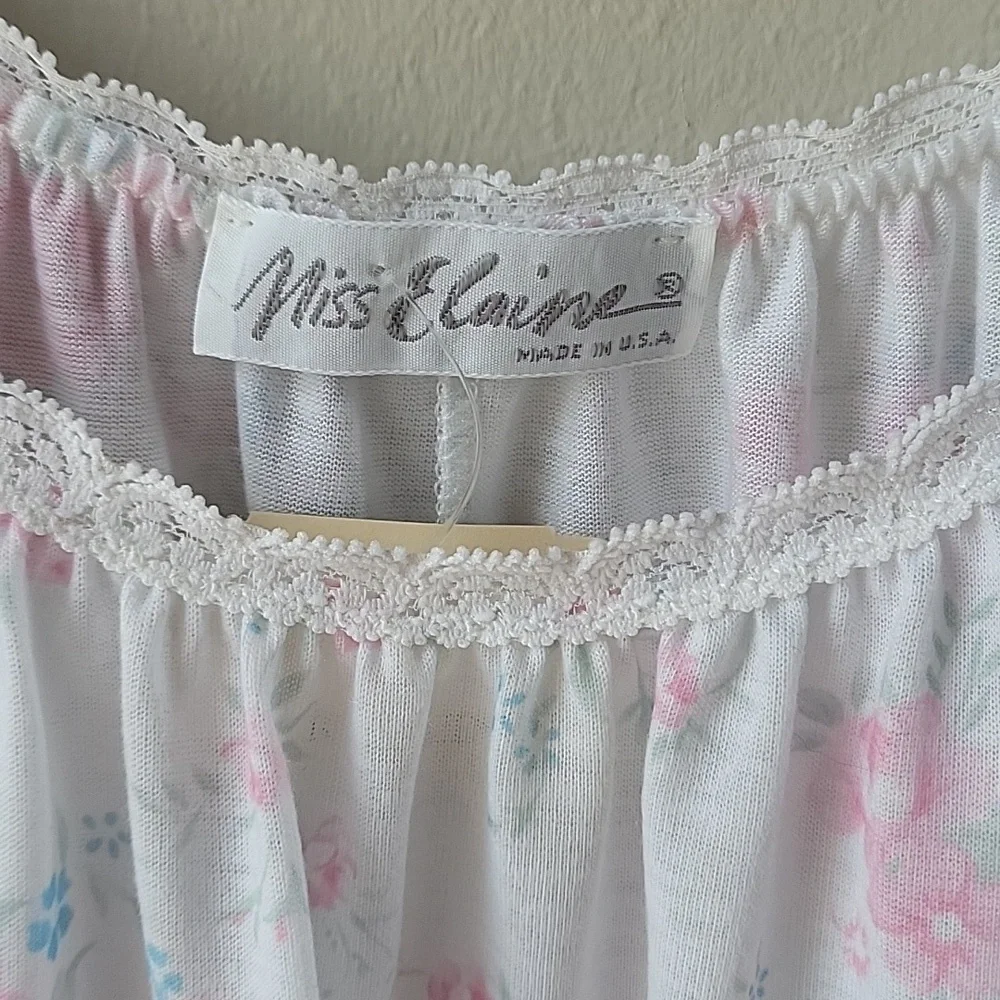 NWT Miss Elaine Pink Floral Nightgown And Robe‎ Set Vintage Size Small